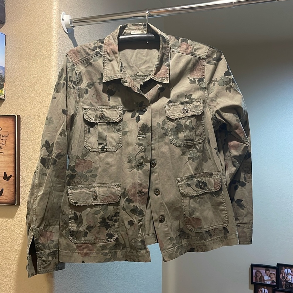 Maurices Green floral jacket!